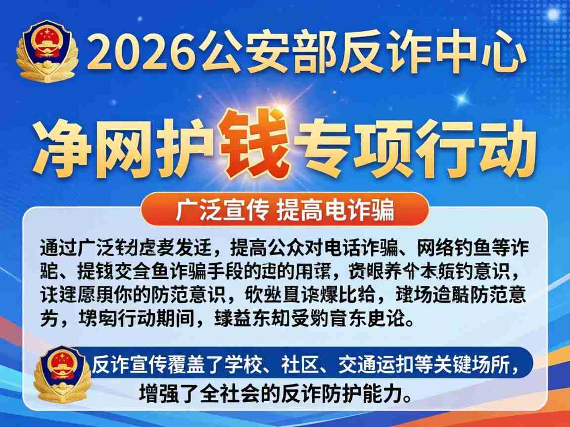 公安部反诈中心2026年净网护钱专项行动反诈宣传