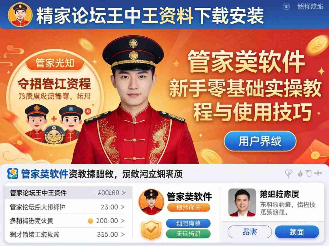 精准论坛王中王资料下载安装 管家婆软件新手零基础实操教程与使用技巧