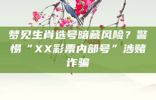 梦见生肖选号暗藏风险?警惕“XX彩票内部号”涉赌诈骗