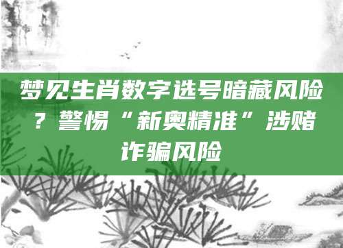 梦见生肖数字选号暗藏风险？警惕“新奥精准”涉赌诈骗风险