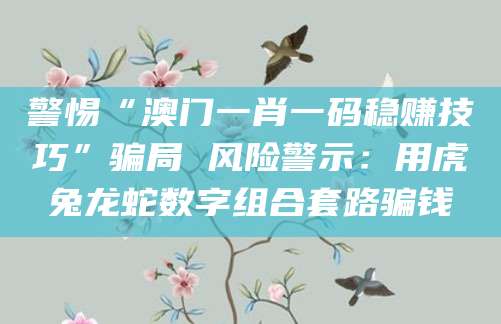警惕“澳门一肖一码稳赚技巧”骗局 风险警示:用虎兔龙蛇数字组合套路骗钱