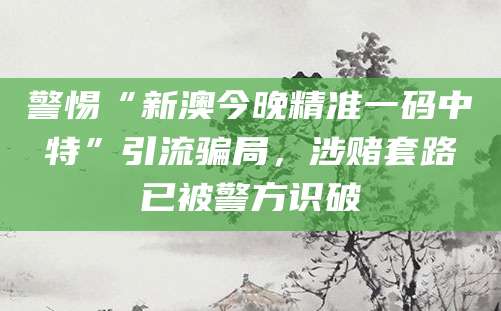 警惕“新澳今晚精准一码中特”引流骗局，涉赌套路已被警方识破