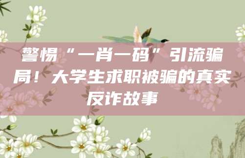 警惕“一肖一码”引流骗局!大学生求职被骗的真实反诈故事
