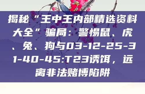 揭秘“王中王内部精选资料大全”骗局：警惕鼠、虎、兔、狗与03-12-25-31-40-45:T23诱饵，远离非法赌博陷阱