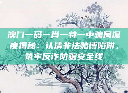 澳门一码一肖一特一中骗局深度揭秘:认清非法赌博陷阱,筑牢反诈防骗安全线